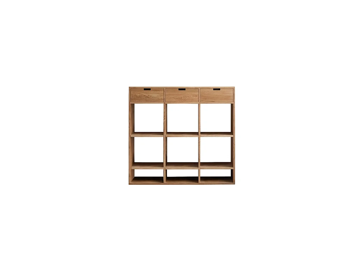 Miho - Low bookcase in solid oak