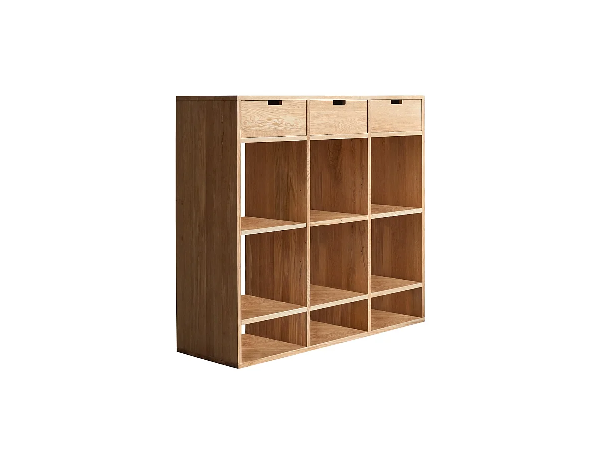 Miho - Low bookcase in solid oak