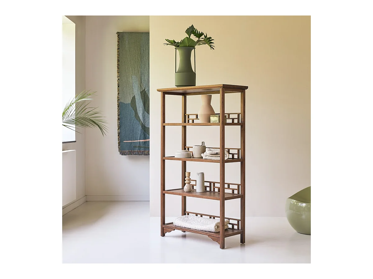 Bücherregal Ame aus massivem Ulmenholz