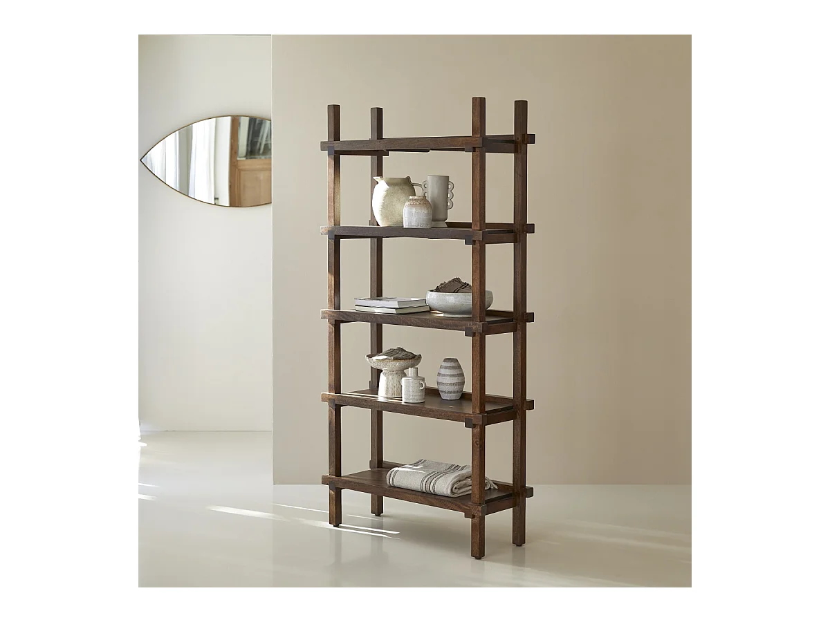 Hohes Bücherregal Arko aus Mangoholz