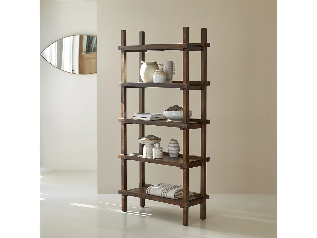 Arko - Tall solid mango wood bookcase
