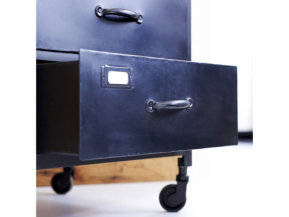 Scaffale in metallo e legno di mango 170 Industriel