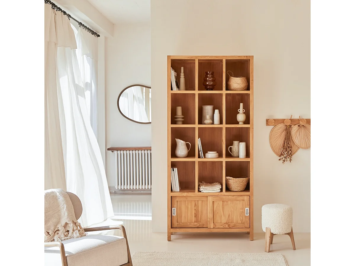 Regal Bibliothek Bücherregal Massivholz Teak Massiv Tikamoon NEU