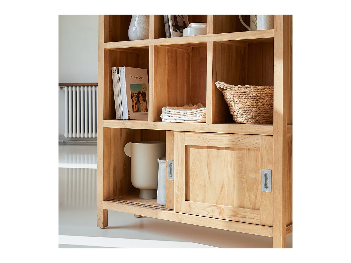 Regal Bibliothek Bücherregal Massivholz Teak Massiv Tikamoon NEU