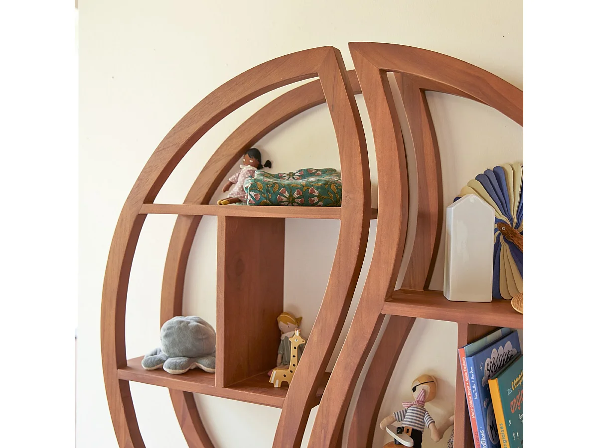 Mensola da parete per bambini in legno di teak 100  Ying Yang