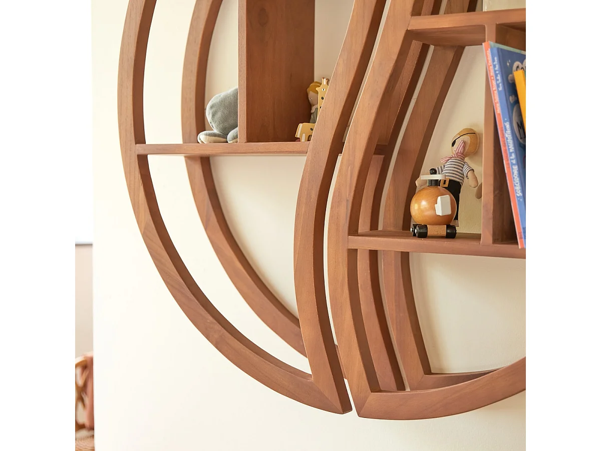 Mensola da parete per bambini in legno di teak 100  Ying Yang
