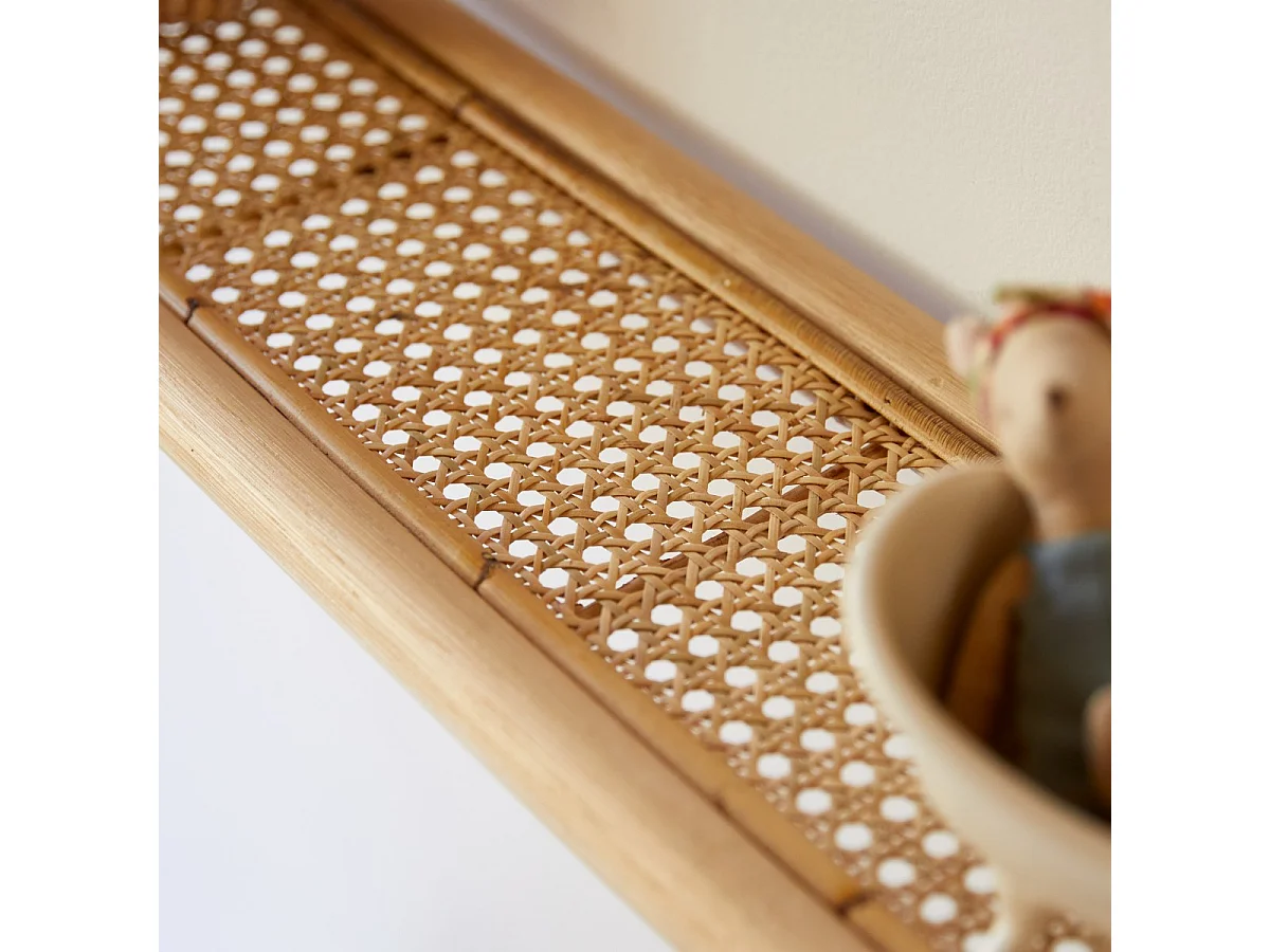 Kinder-Wandregal Marius aus Rattangeflecht