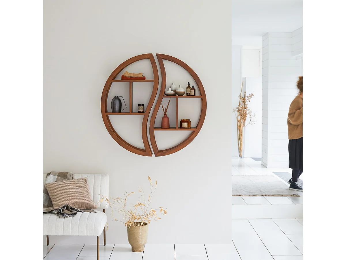 Wandregal Regal massives Teakholz 100 befestigen an der Wand Tikamoon NEU