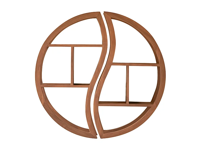 Etagère murale en bois de teck 100 Ying Yang