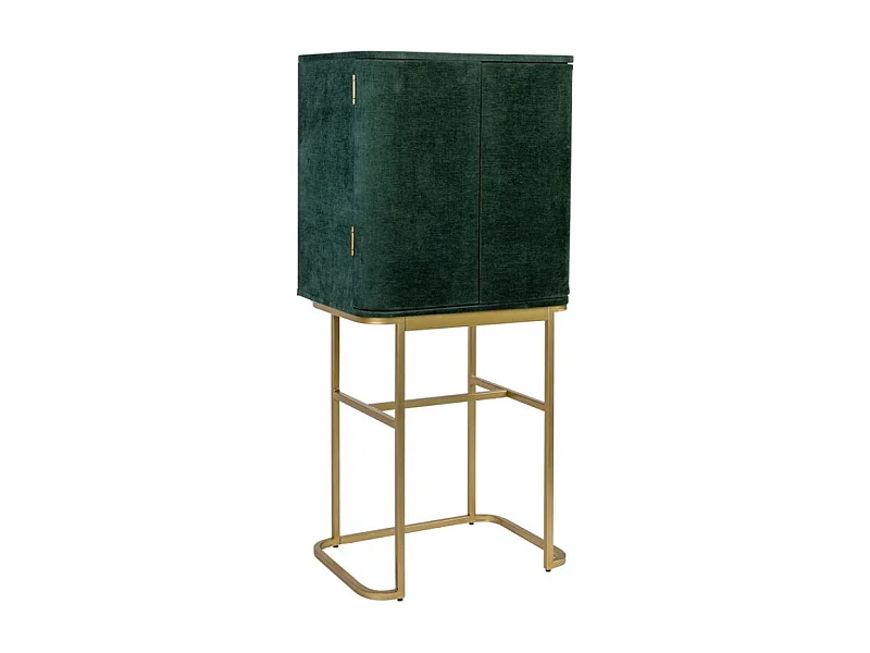 Meuble de bar velours vert Ava Morgana