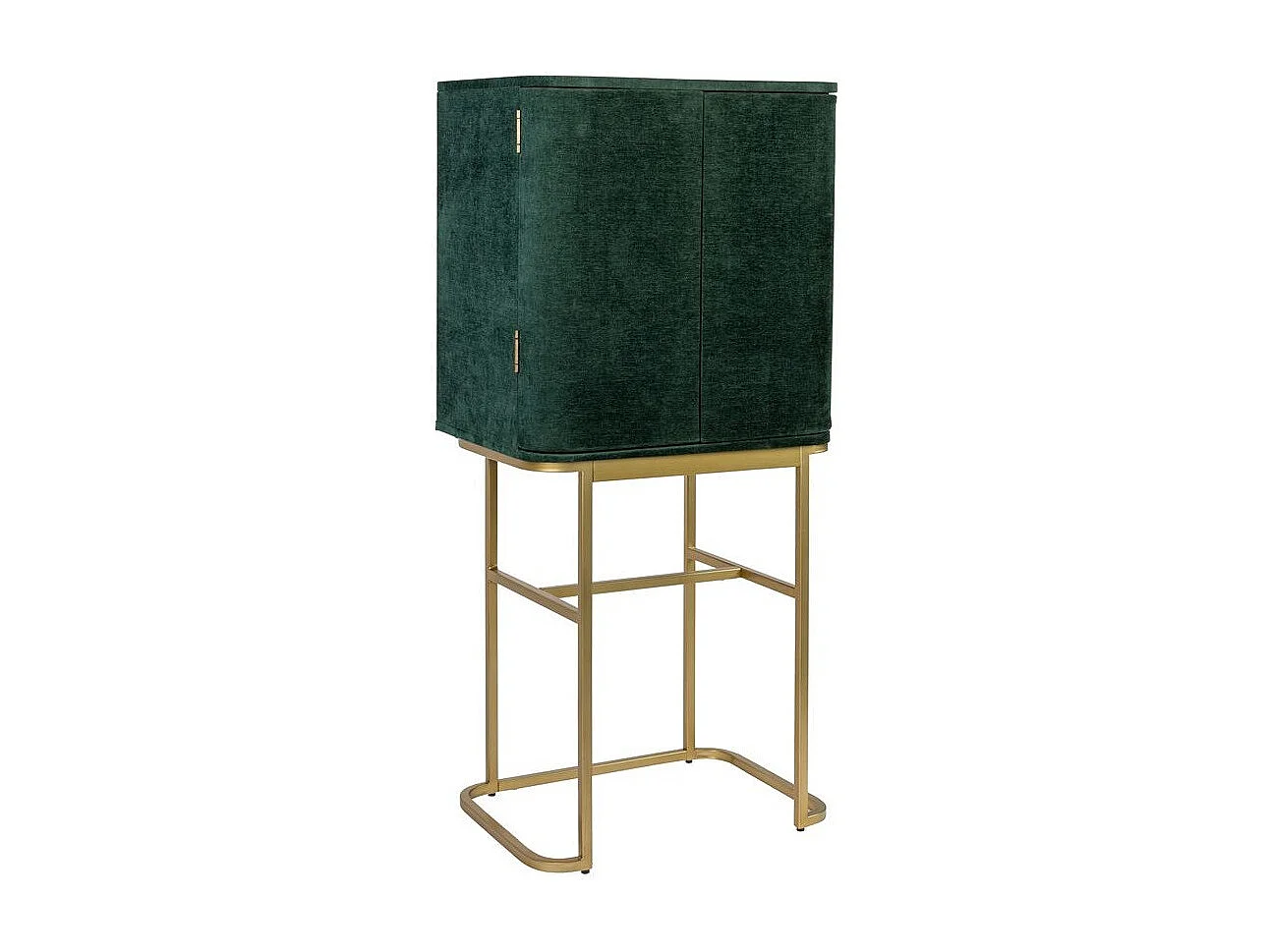 Meuble de bar velours vert Ava Morgana