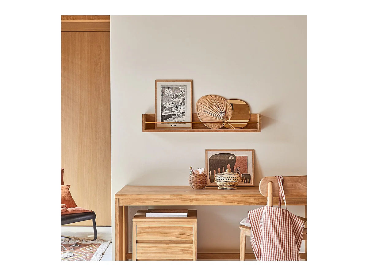Mensola da parete per bambini in legno di teak Sasha 100