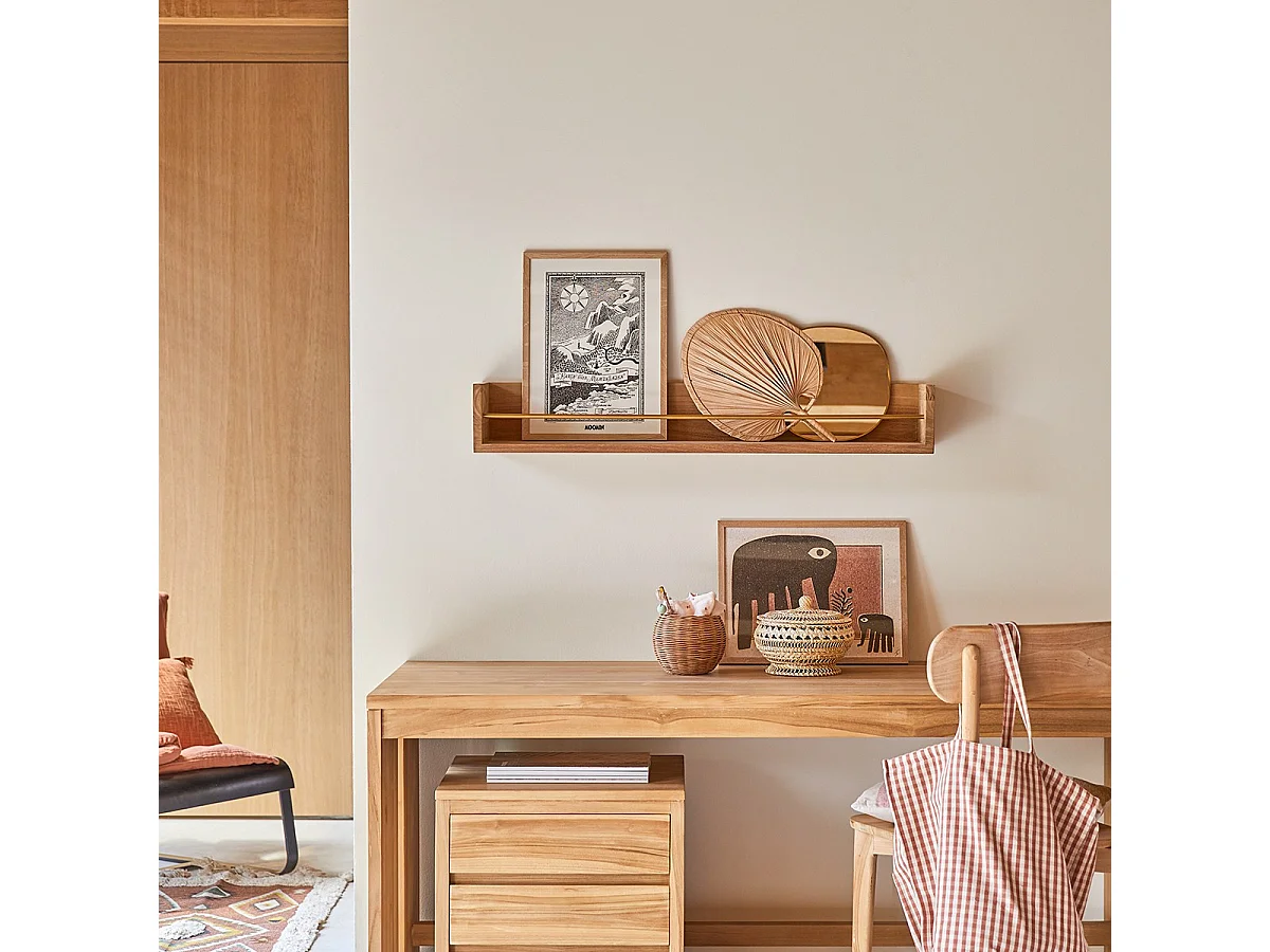 Mensola da parete per bambini in legno di teak Sasha 100