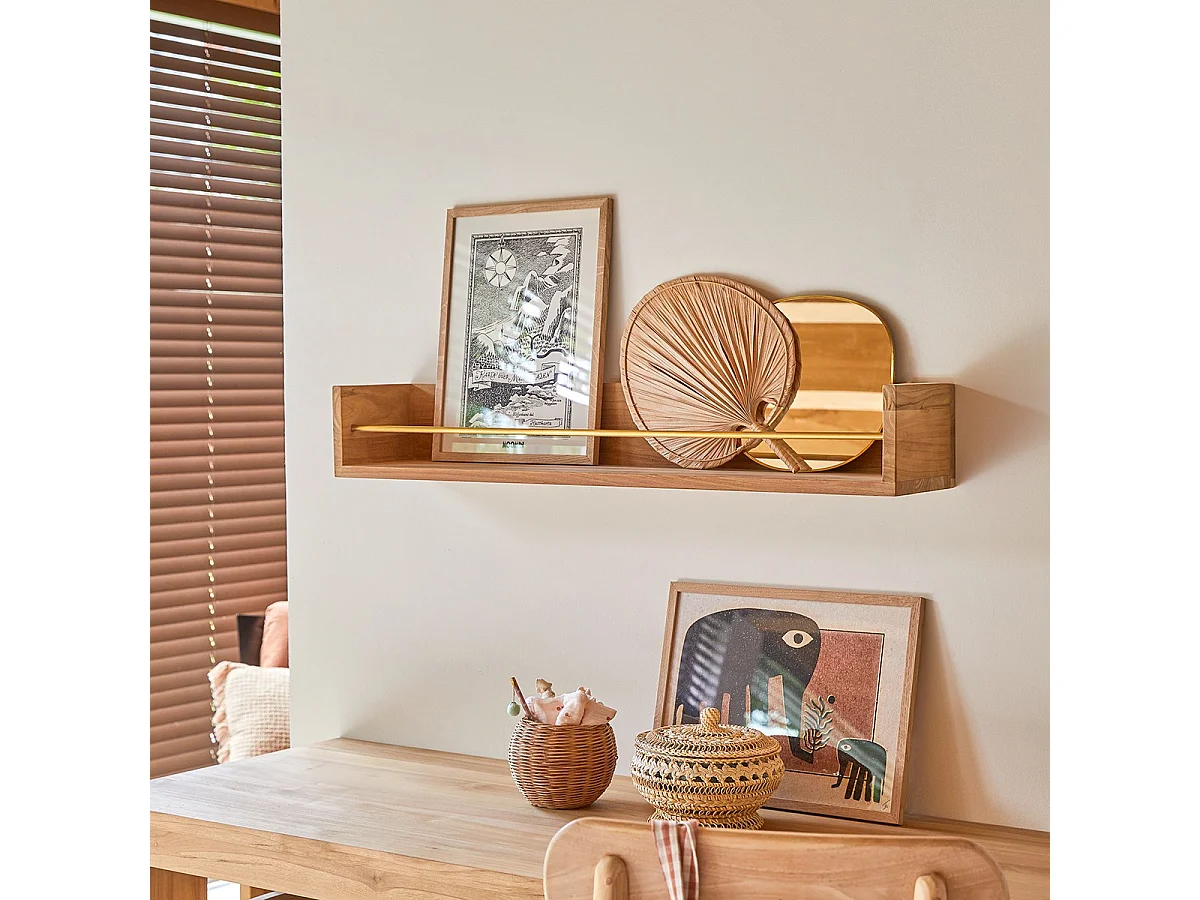 Mensola da parete per bambini in legno di teak Sasha 100