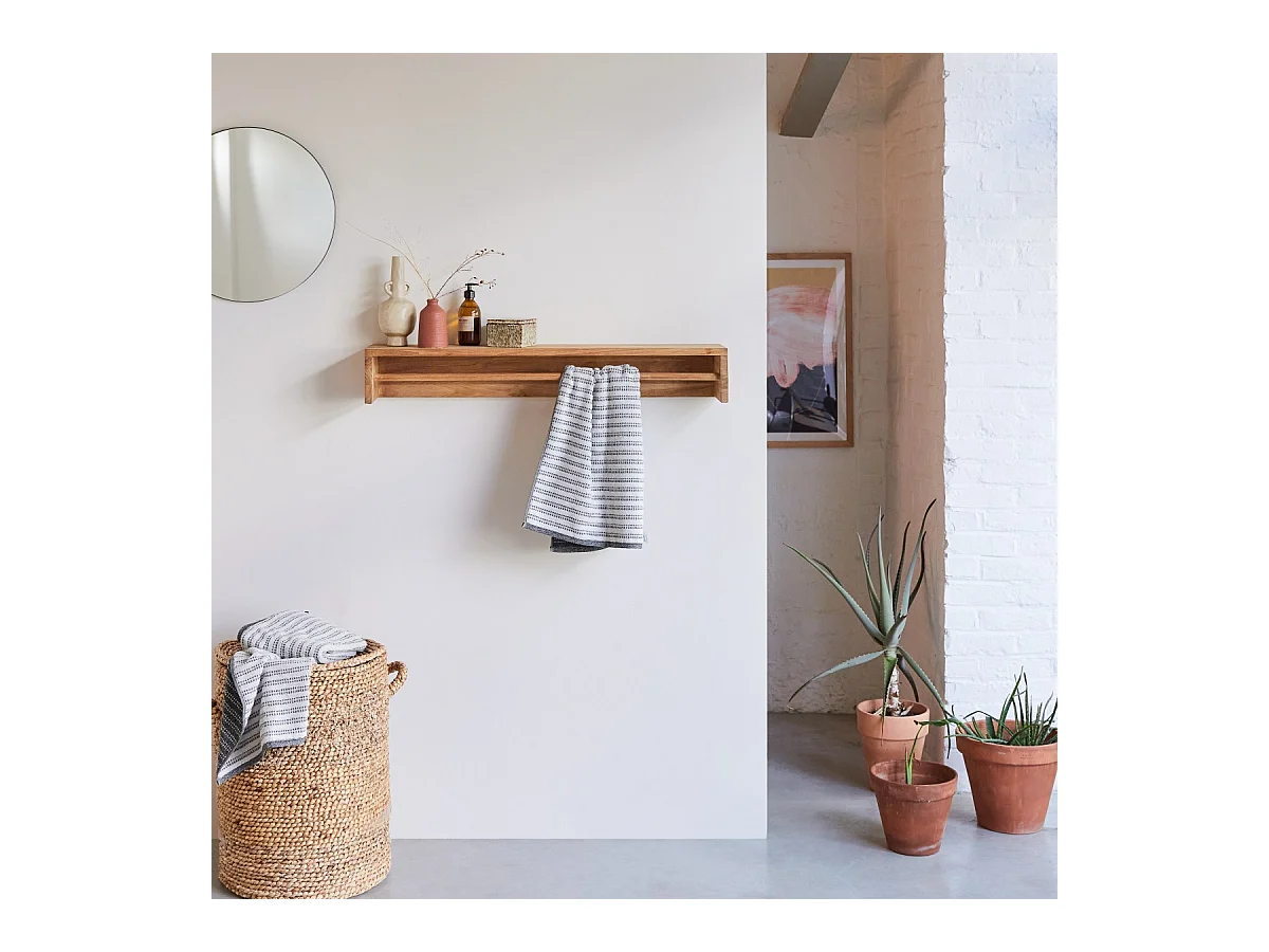 Handtuchhalter Ugo 100 aus natürlichem Teakholz für das Badezimmer
