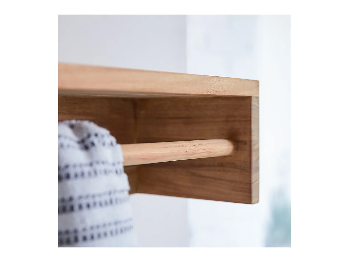 Handtuchhalter Ugo 100 aus natürlichem Teakholz für das Badezimmer