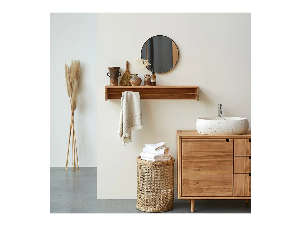 Handtuchhalter zur Wandmontage aus massivem Teakholz Sasha 100 cm Tikamoon