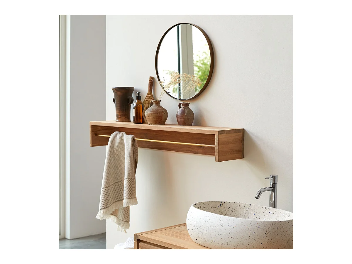 Handtuchhalter zur Wandmontage aus massivem Teakholz Sasha 100 cm Tikamoon