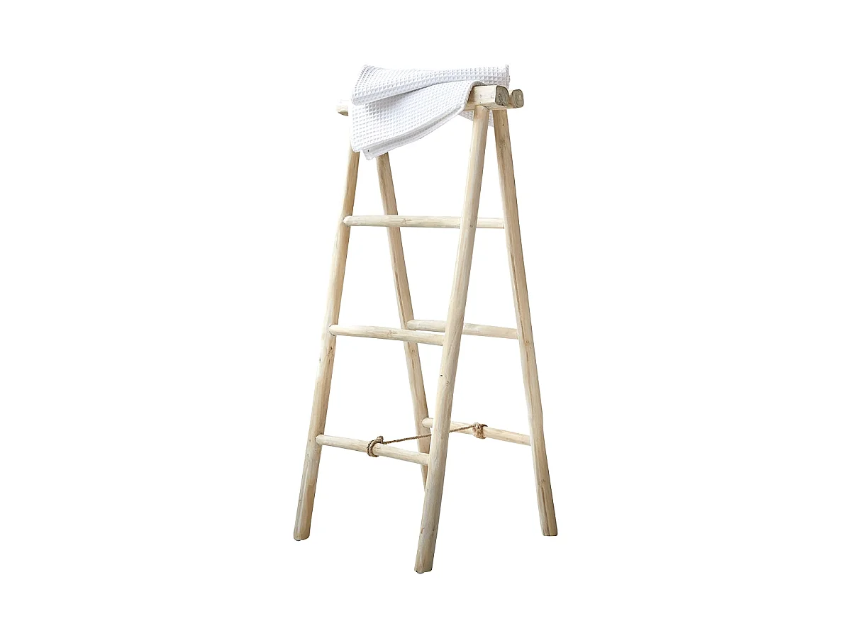 Echelle porte serviette en bois de teck 100 Kilim