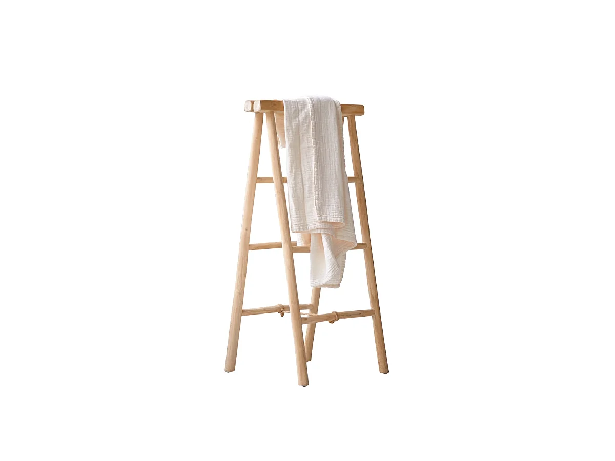 Echelle porte serviette en bois de teck 100 Kilim
