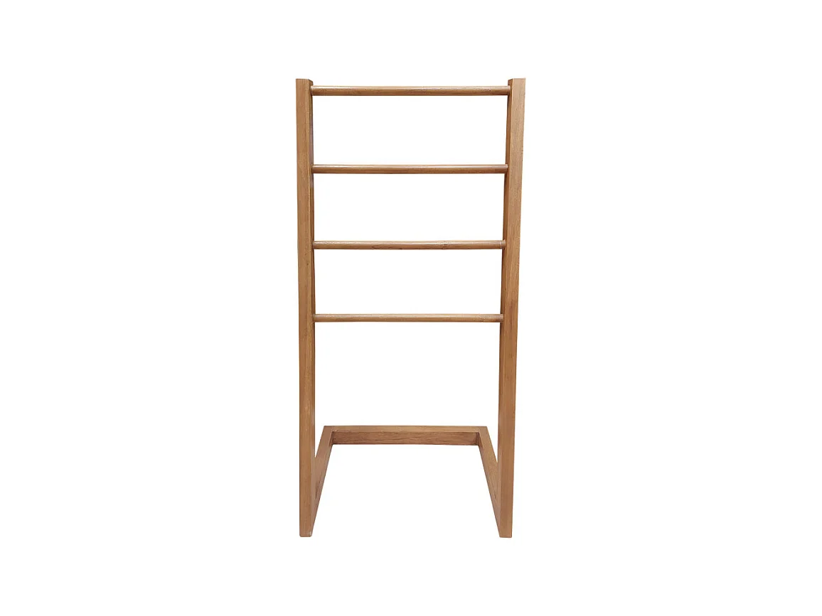 Porte serviettes autoportant H. 100 cm en bois de teck vernis – ANYA