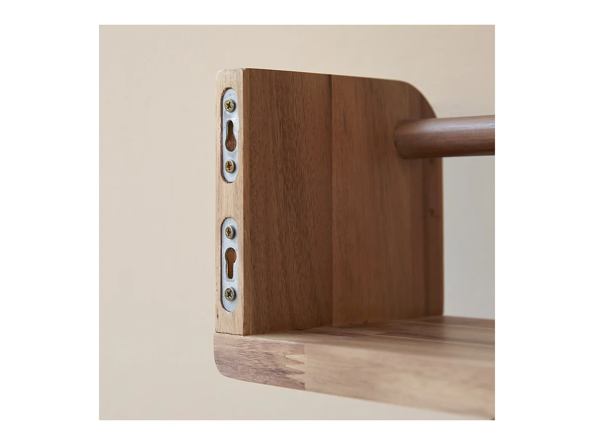 Handtuchhalter aus massivem Akazienholz für das Badezimmer Lila 60