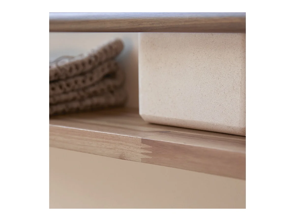 Handtuchhalter aus massivem Akazienholz für das Badezimmer Lila 60