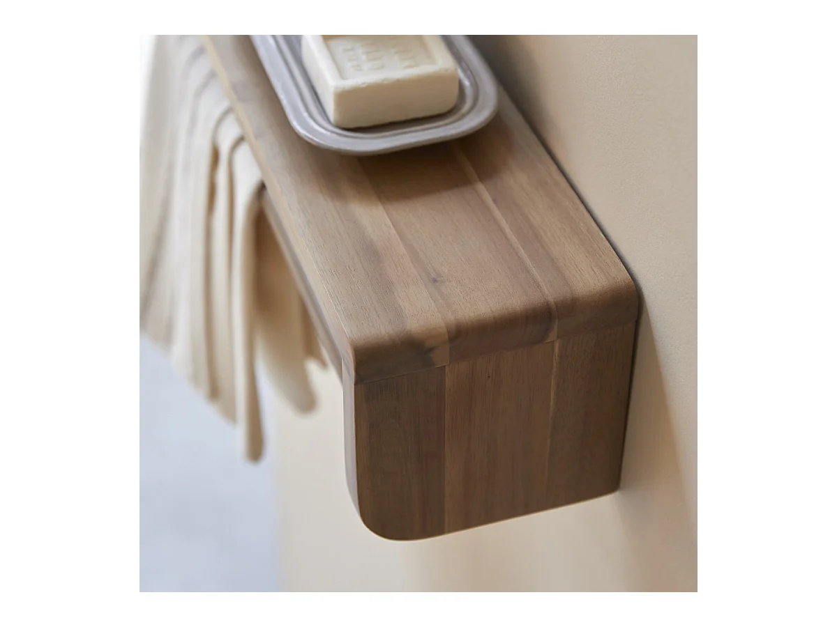 Handtuchhalter aus massivem Akazienholz für das Badezimmer Lila 60