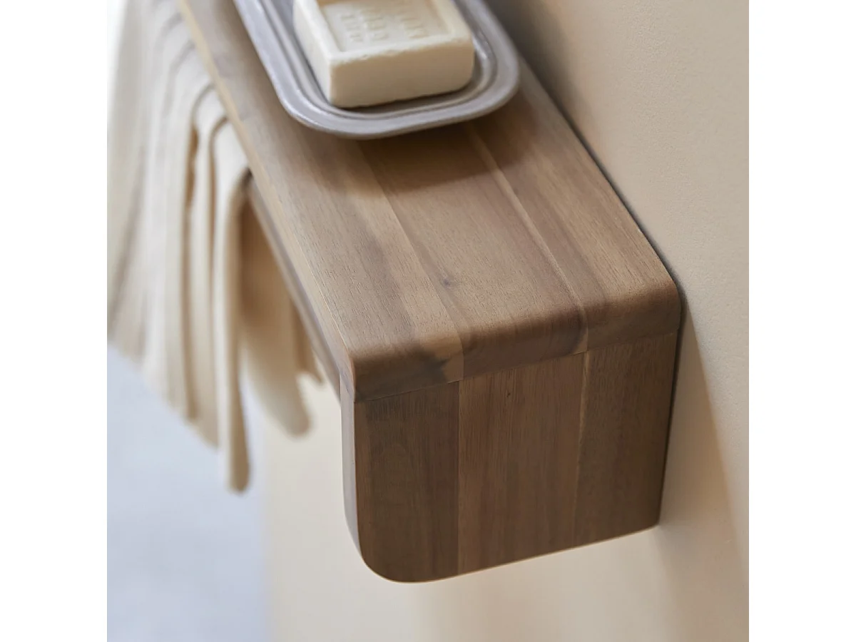 Handtuchhalter aus massivem Akazienholz für das Badezimmer Lila 60