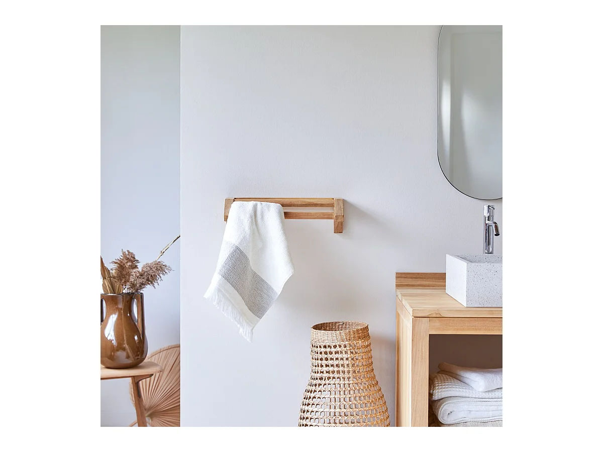 Porte serviette en bois de teck Kayu