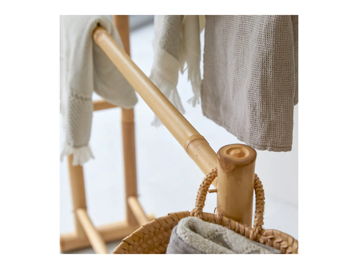 Handtuchhalter Badezimmer mit zwei Querstangen aus Bambus Tikamoon