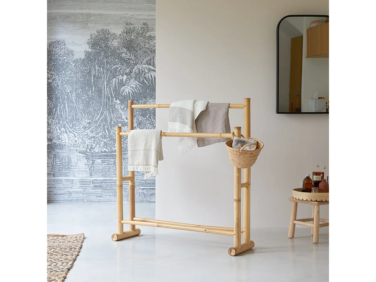 Porte serviette de salle de bain bambou Balyss