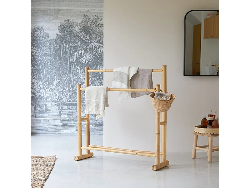 Porte serviette de salle de bain bambou Balyss