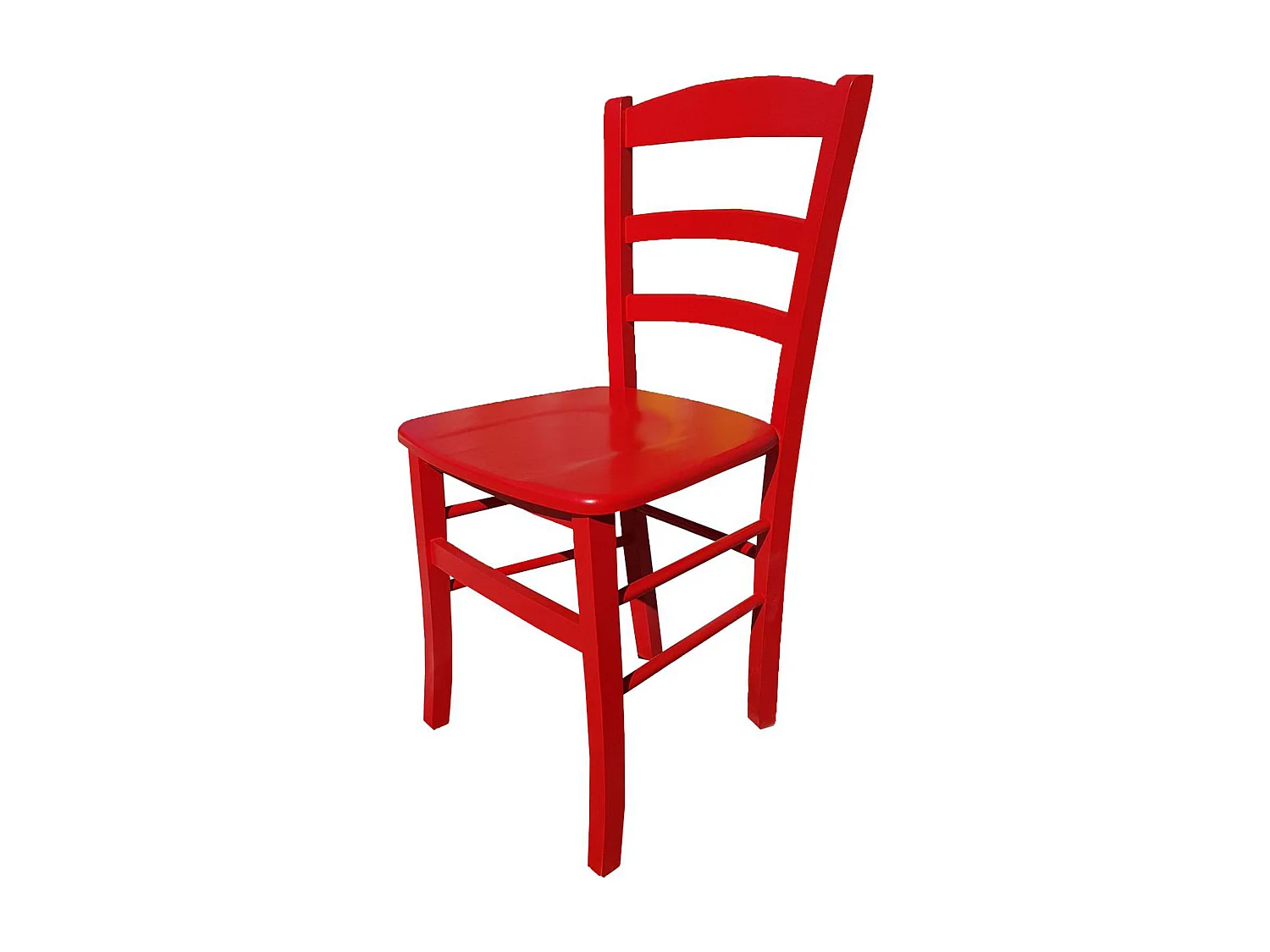 Sedia paesana rossa seduta massello