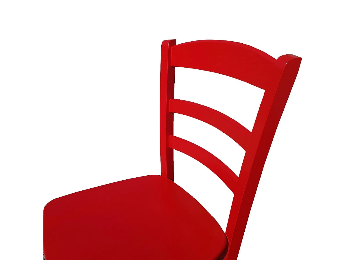 Sedia paesana rossa seduta massello