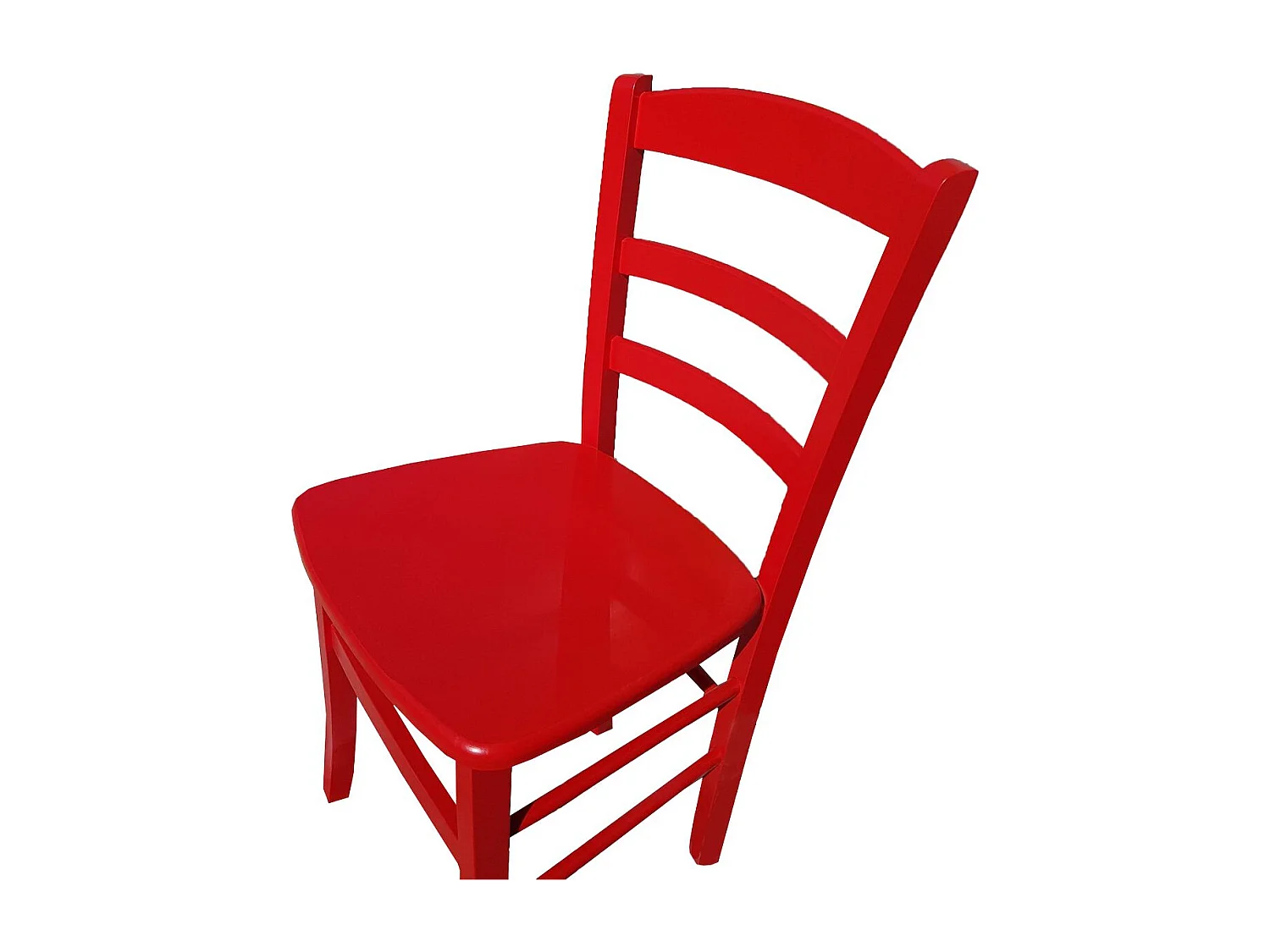 Sedia paesana rossa seduta massello