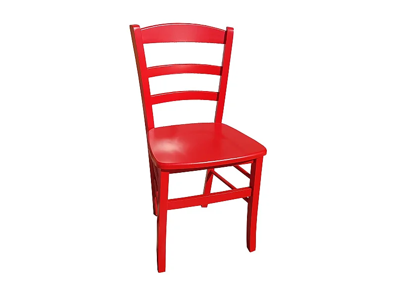 Sedia paesana rossa seduta massello