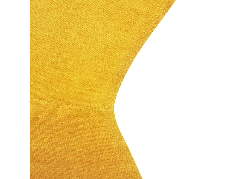 Lot de 2 chaises de repas en tissu jaune et pieds métal noir – ASTRID