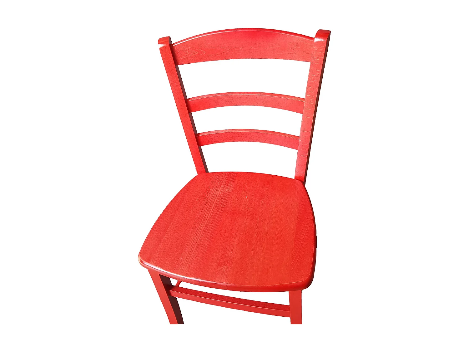 Sedia paesana massello anilina rosso