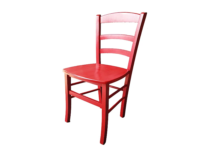 Sedia paesana massello anilina rosso