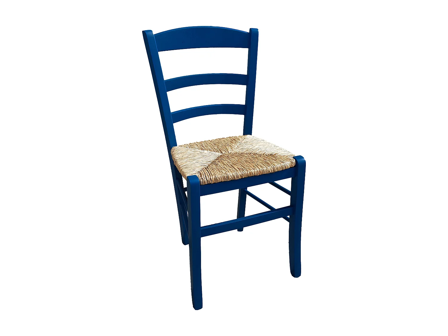 Sedia paesana paglia anilina azzurro