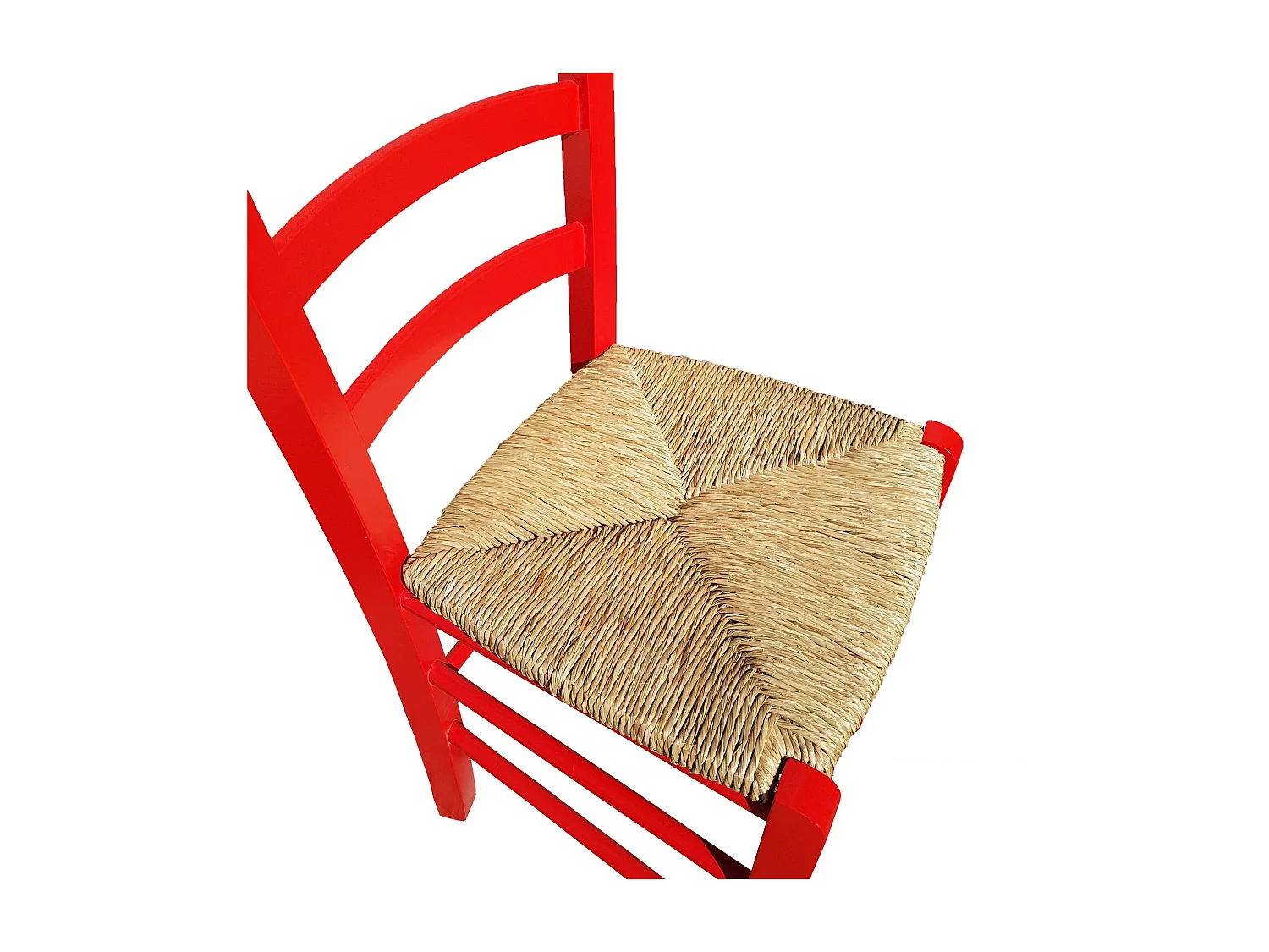 Sedia paesana paglia anilina rosso