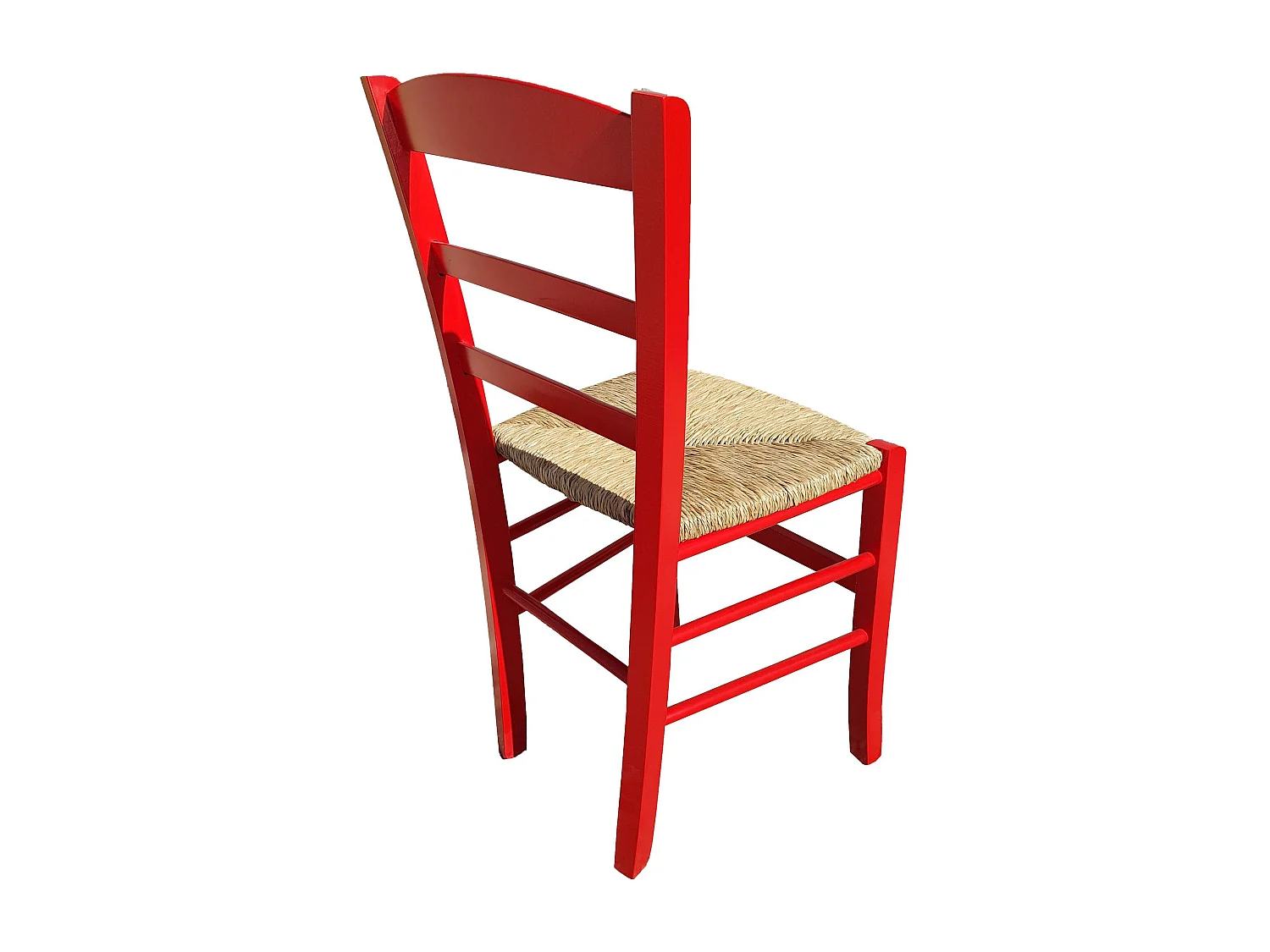 Sedia paesana paglia anilina rosso