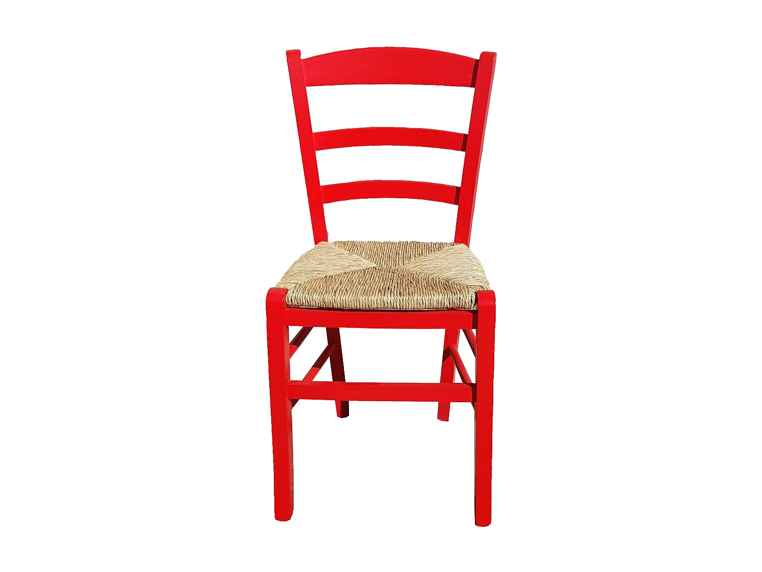 Sedia paesana paglia anilina rosso