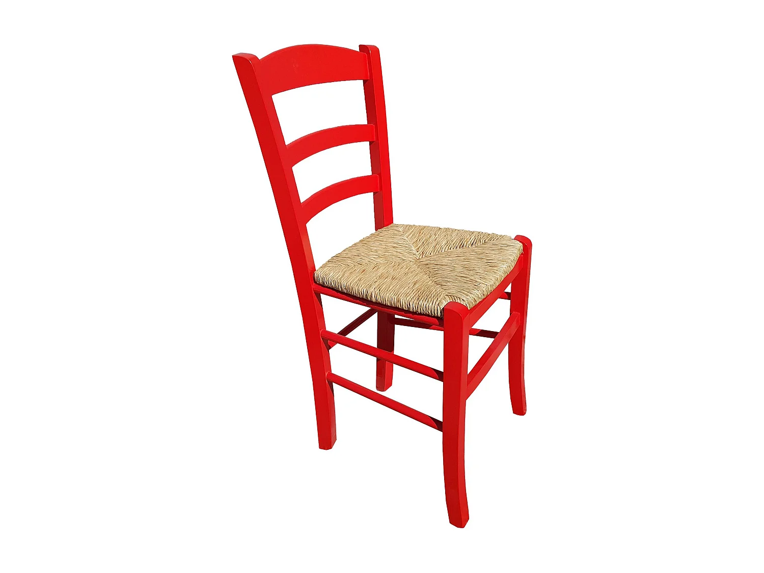 Sedia paesana paglia anilina rosso
