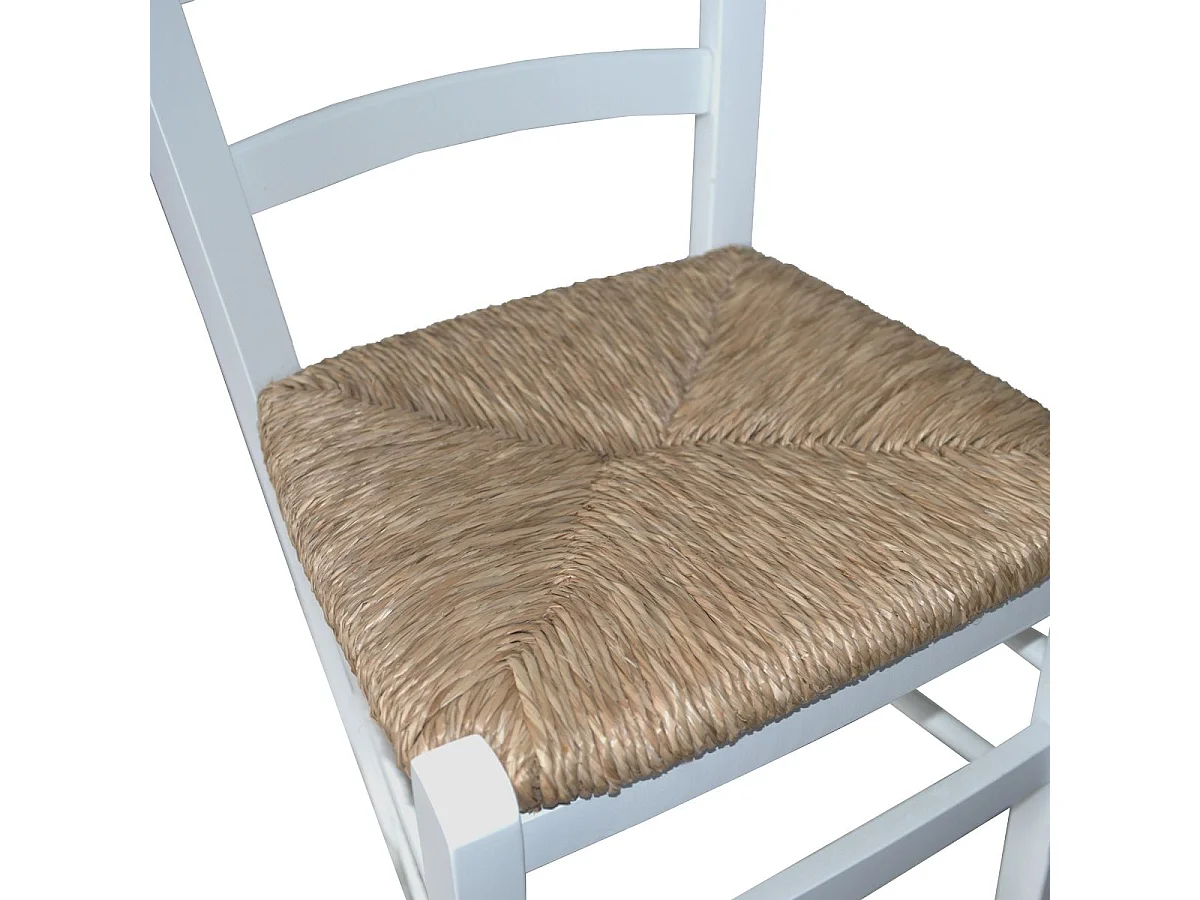 Sedia paesana paglia anilina bianco