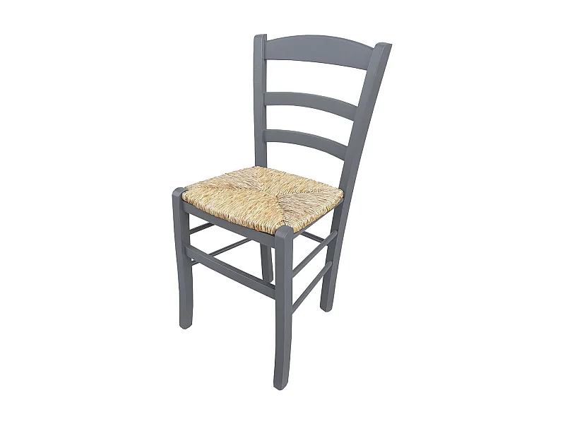 Sedia paesana paglia anilina grigio