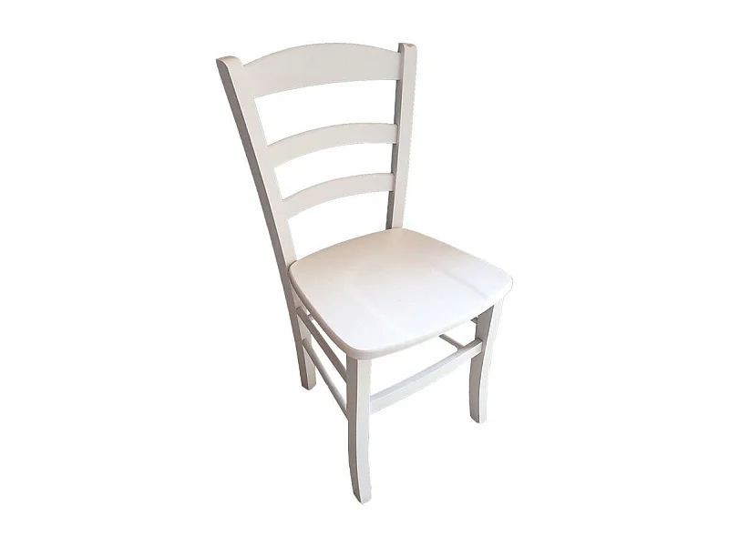 Sedia paesana bianca seduta massello