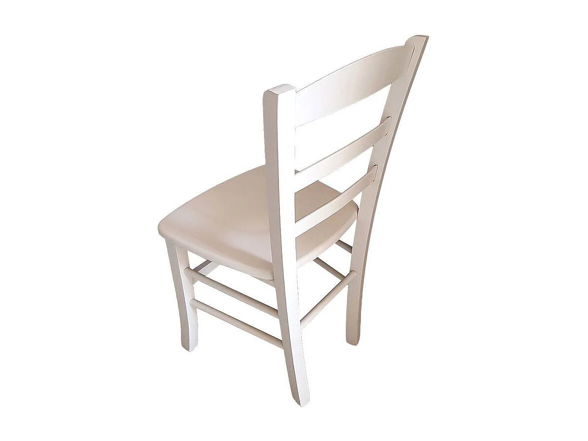 Sedia paesana bianca seduta massello