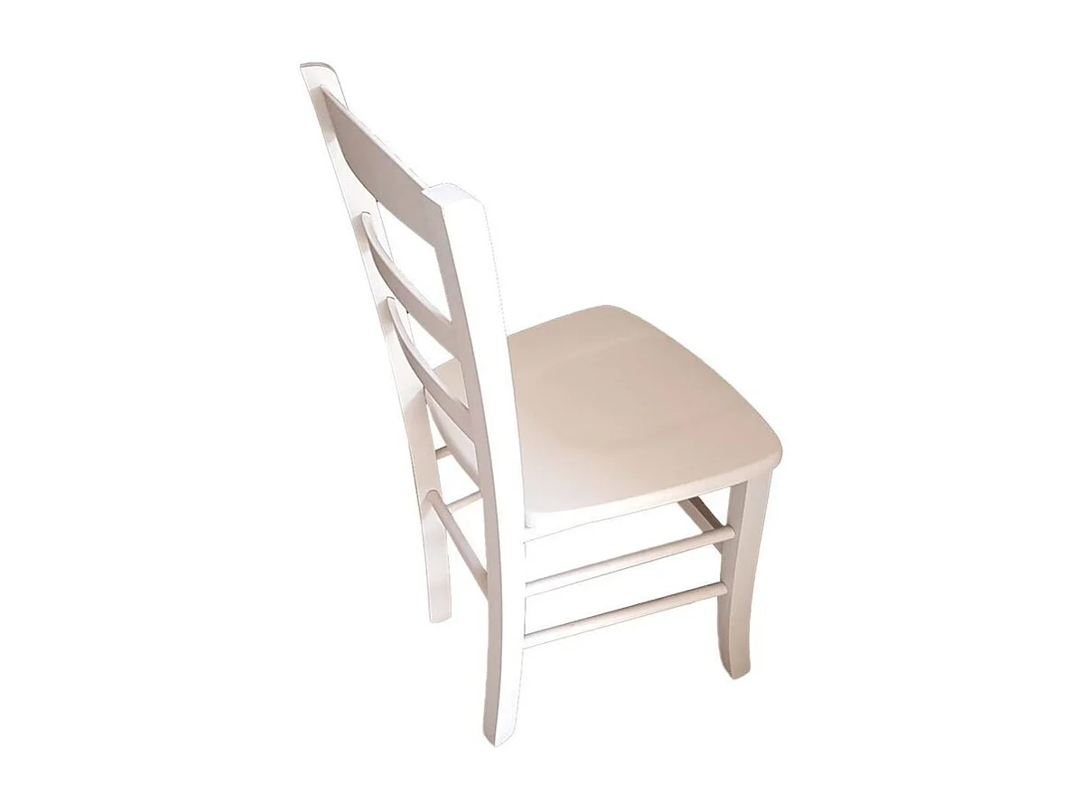 Sedia paesana bianca seduta massello